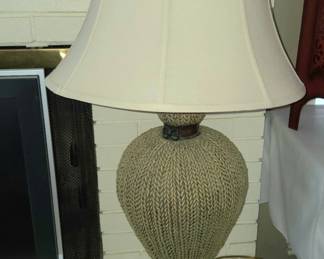 Large light green swater knit style lamp