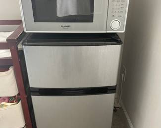 INSiGNIA Mini Refrigerator & SHARP Microwave Oven