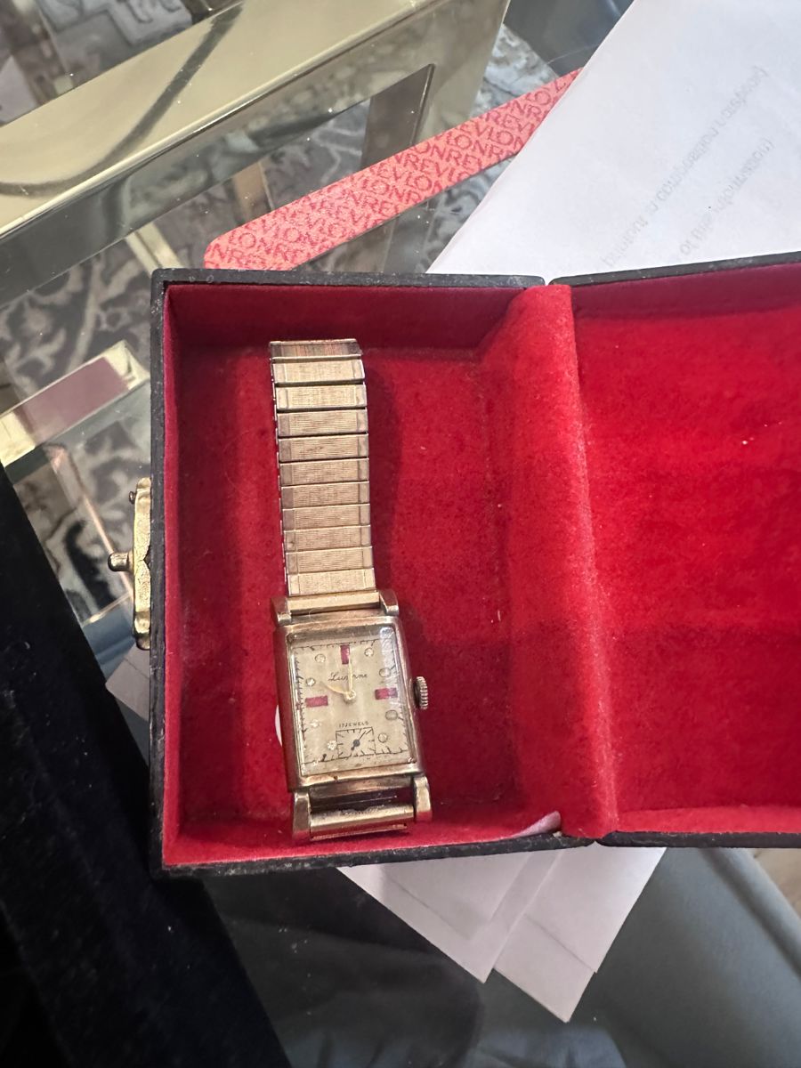 Antique watch with ruby and diamonds