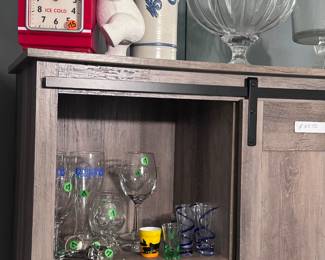 display cabinet, glass and crystal items