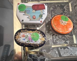 Handpainted Limoges porcelain boxes