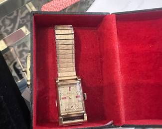 Antique watch with ruby and diamonds