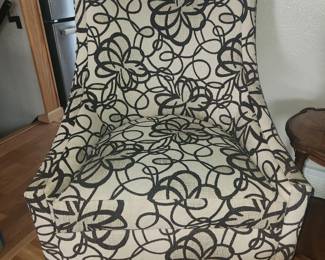Qty 2 contemporary floral chairs