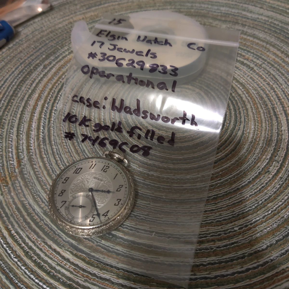 Elgin 17 Jewels Pocketwatch with 10K gold filled case (working)