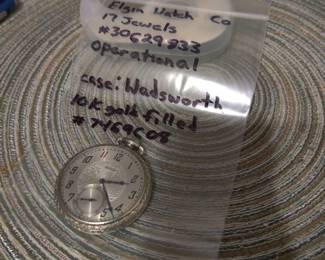 Elgin 17 Jewels Pocketwatch with 10K gold filled case (working)