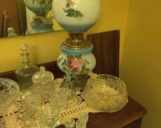 Oil lamps cut crystal