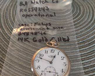 Ball Watch Co pocket watch with G.F. case (operational)
