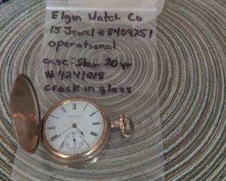 Elgin 15 jewels watch with gold filled case (working)