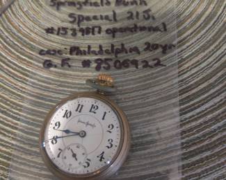 21 Jewels Springfield Bunn Special with G.F. case (operational)