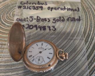 Columbus pocket watch with G.F. case (operational)