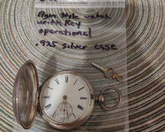 Elgin style watch with sterling silver case (operational)