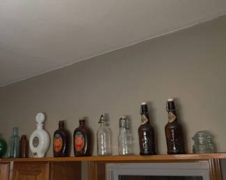 Antique glass bottles