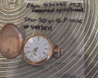 Elgin 15 Jewels watch with G.F. engraved watch case (operational)