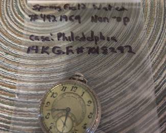 Springfield Watch co pocket watch with G.F. case (non-op)