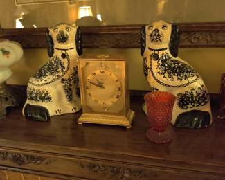 Mantle dogs from the 1800s , clock