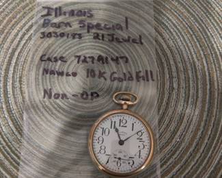 Illinois Bunn Special 21 Jewels with 10k gold filled case (non-op)