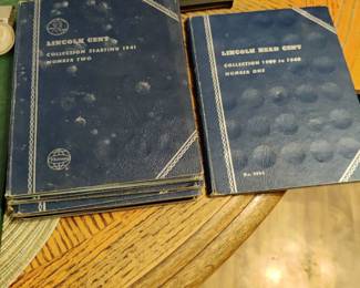 wheat penny collection sleeves (partially filled)