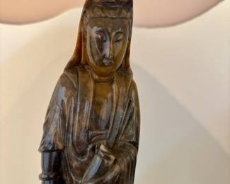 Asian Stone and Brass Lamps