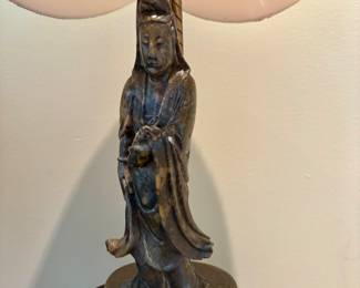 Asian Stone and Brass Lamps