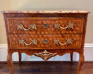 Antique French Louis XV style Parquetry Inlaid chest