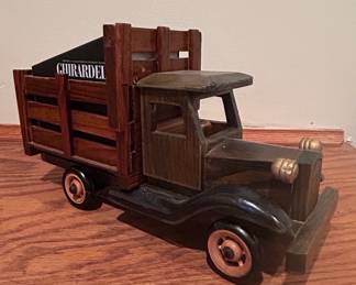 Vintage Wooden Ghirardelli Advertising Flatbed Truck Toy