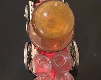 Vintage Fire Engine Decanter Set with Glasses second image