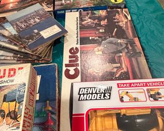 Collection of Vintage Board Games, Puzzles, and Educational Booklets