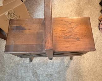 Vintage Strommen Bruk Hamar Accordion Sewing Box with Legs second image