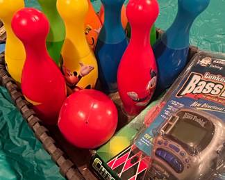 Disney Characters Plastic Bowling Set with Lures and Tackle Box and Electronic Fishing Game