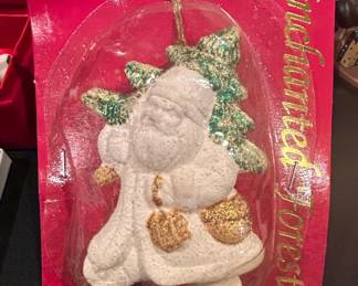 Enchanted Forest Santa Claus Christmas Ornament
