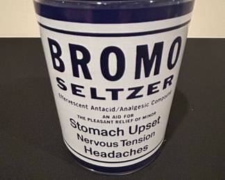 Vintage BromoSeltzer Cobalt Blue Glass Tumbler