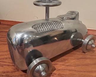Vintage Cast Aluminum Art Deco Style Toy Race Car