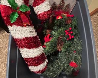 Christmas Decorative Set Candy Cane, Wreath, and Sled Sign