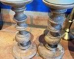 Vintage Wooden Candle Holders