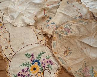 Antique + vintage embroidered linens