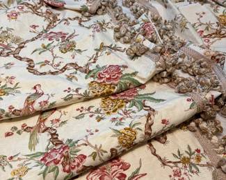 Gorgeous custom drapery panel pair 103" length