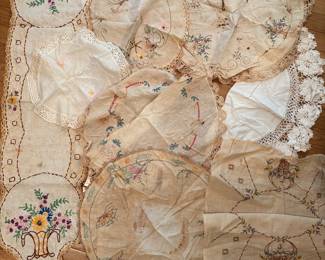 Antique + vintage embroidered linens