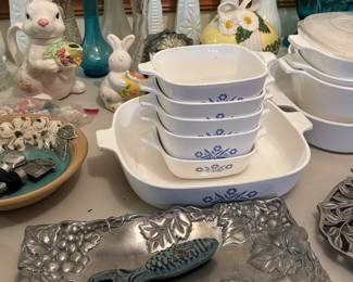 Cornflower Blue Corningware | Vintage Milk Glass