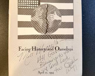 Facing History and Ourselves; signed by Oprah Winfrey