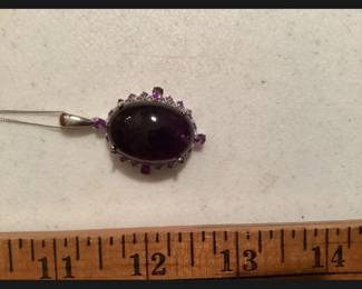 Purple Stone Pendant Sterling Silver with Necklace $55.00