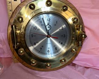 Bay Berk International Porthole Clock $60.00