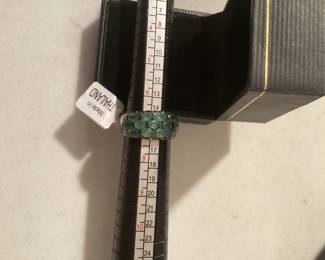 Sterling Silver Size 7 Green Stone Ring $18.00