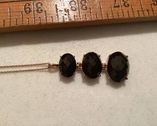 Three Black Stone Sterling Silver Necklace $38.00