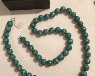 34" Sterling Silver Turquoise Necklace $75.00