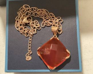 LUC Lucas Lameth Sterling Silver Large Stone Necklace $30.00