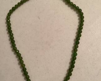 Sterling Silver and Green Stone Necklace $20.00