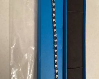 JTV Sterling Silver Black and Clear stone $38.00 7.5" 