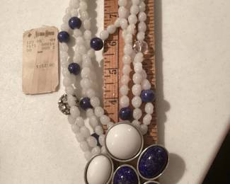 Neiman Marcus Blue and White Necklace $40.00