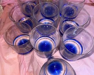 10 Blue Bottom Glasses $20.00