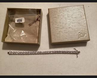 Sterling Silver Clear Stone 7" Bracelet $35.00